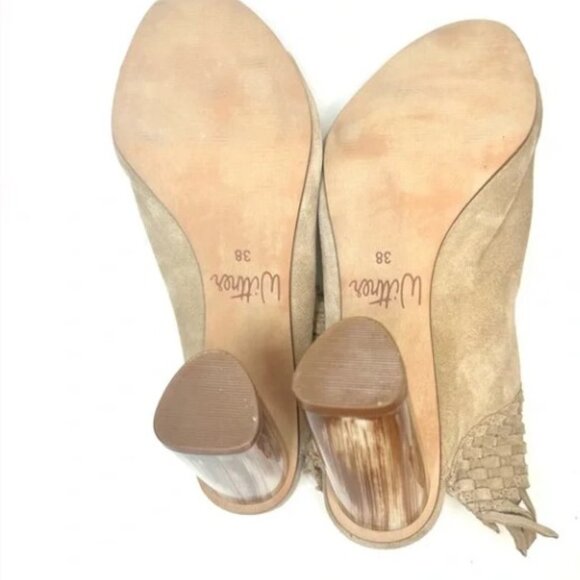 Wittner Cream Suede Peep-Toe Heeled Mules| 38 - Picture 6 of 7